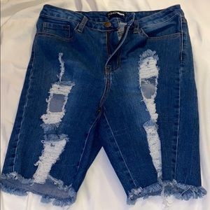 FN Denim Ripped Shorts